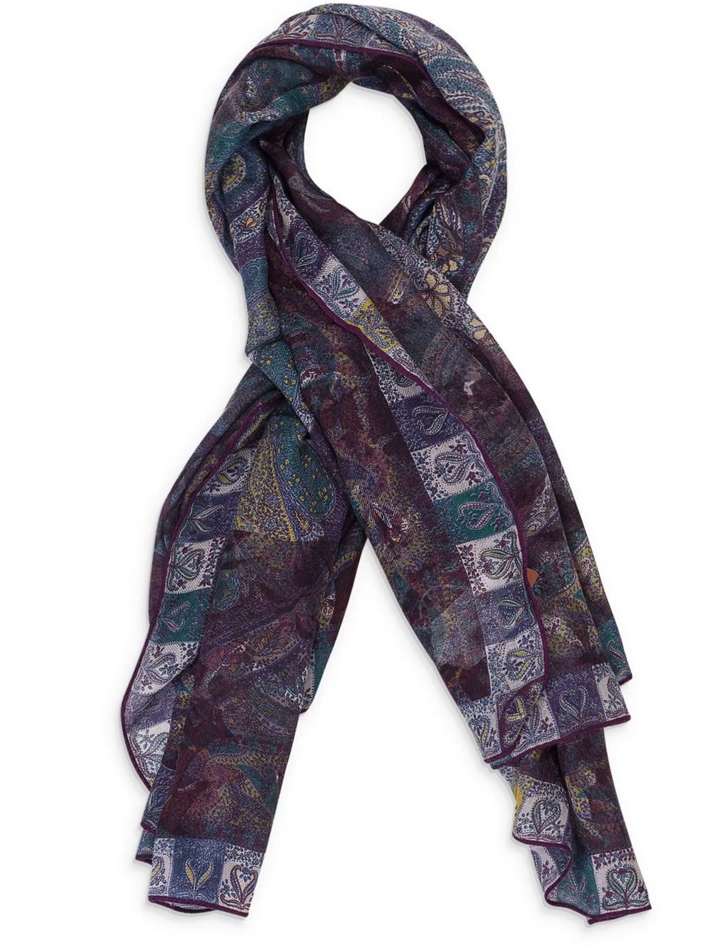 Loro Piana CASHMERE PRINTED PURPLE SCARF SIZE OS